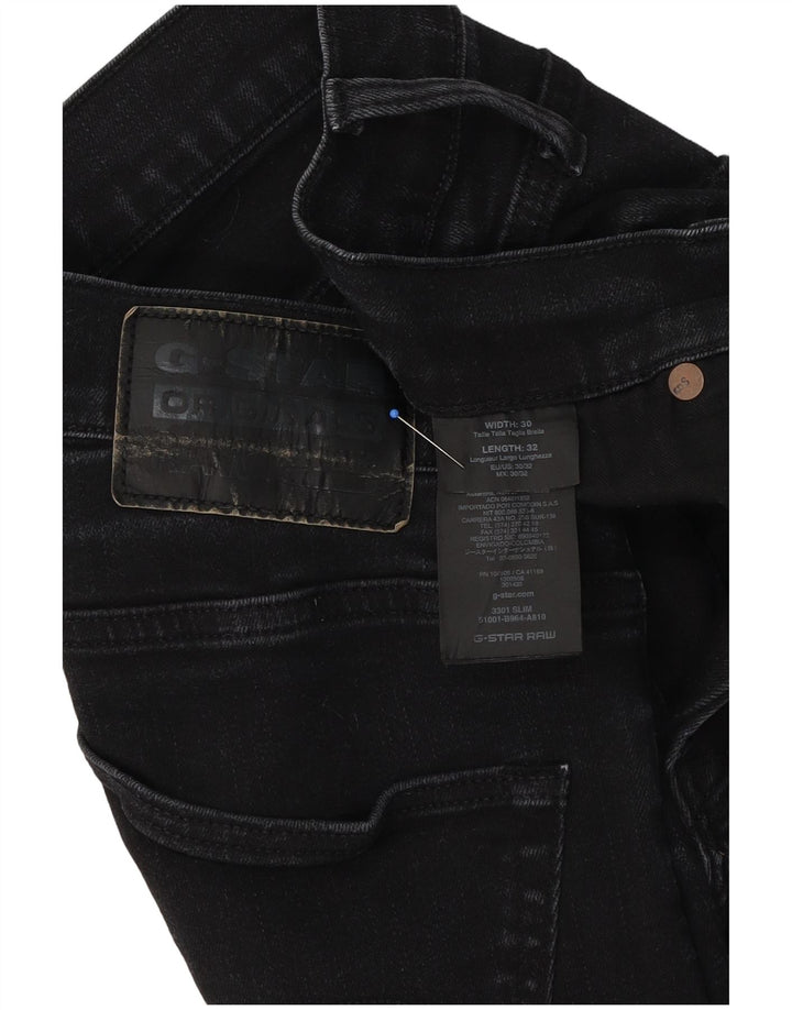 G-Star Mens 3301 Slim Jeans W30 L32 Black
