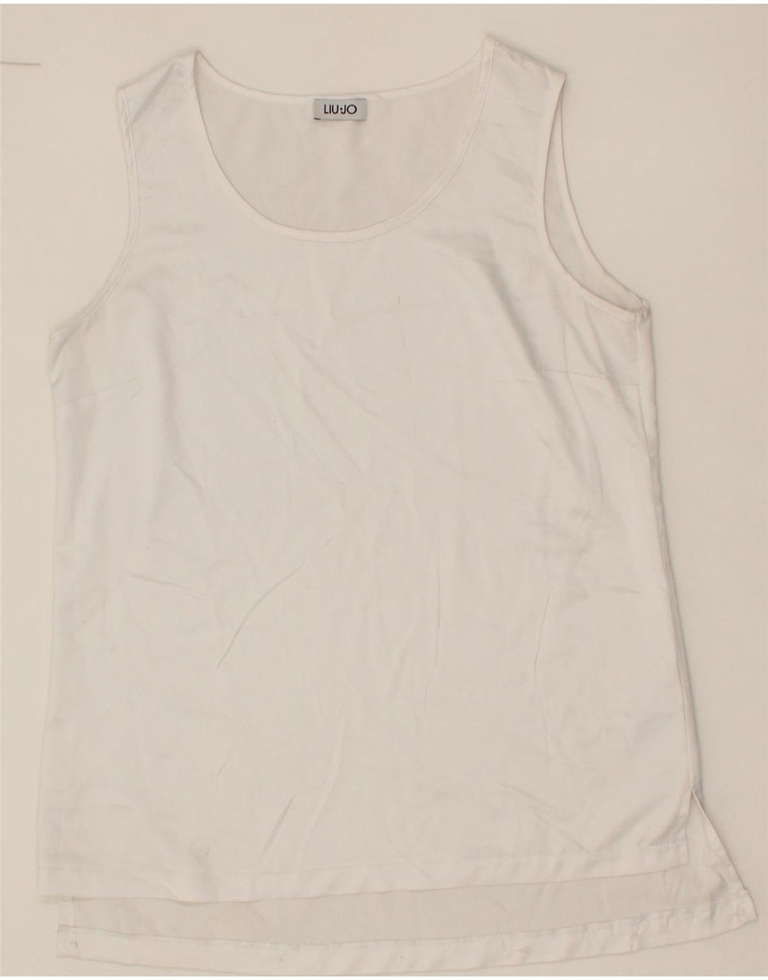 LIU JO Womens Sleeveless Blouse Top IT 42 Medium White Polyester Vintage Liu Jo and Second-Hand Liu Jo from Messina Hembry 