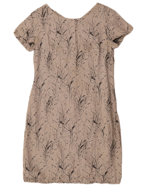 Vintage Womens Sheath Dress UK 10 Small Beige Floral