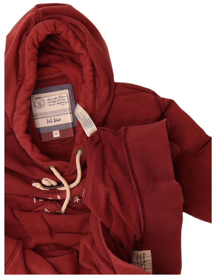 FAT FACE Mens Graphic Hoodie Jumper Small Red Cotton