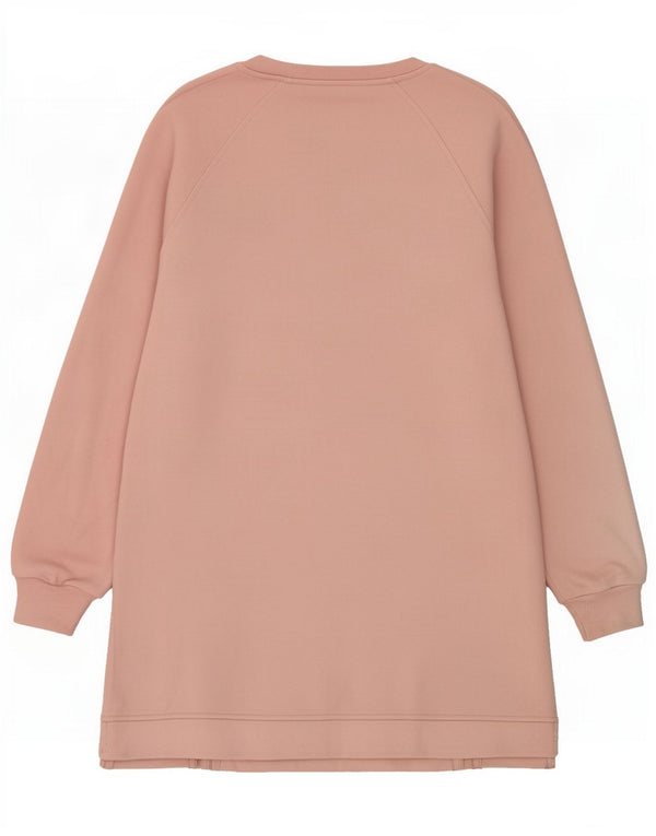 Marks & Spencer Womens Sweatshirt Jumper Dress UK 12 Medium Pink Cotton