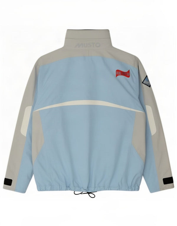 Musto Giacca antipioggia grafica da donna UK 14 Large Blu Colourblock Nylon