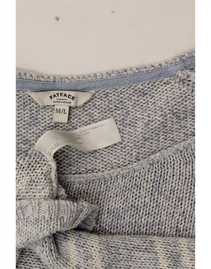 FAT FACE Womens Oversized Boat Neck Jumper Sweater UK 12 Medium Blue Vintage Fat Face and Second-Hand Fat Face from Messina Hembry 