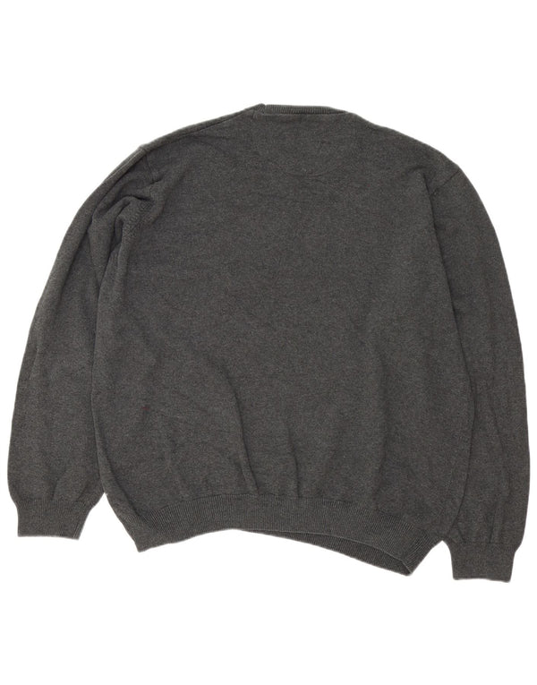 Marks & Spencer Mens Regular Fit Crew Neck Jumper Sweater 2XL Grey Cotton