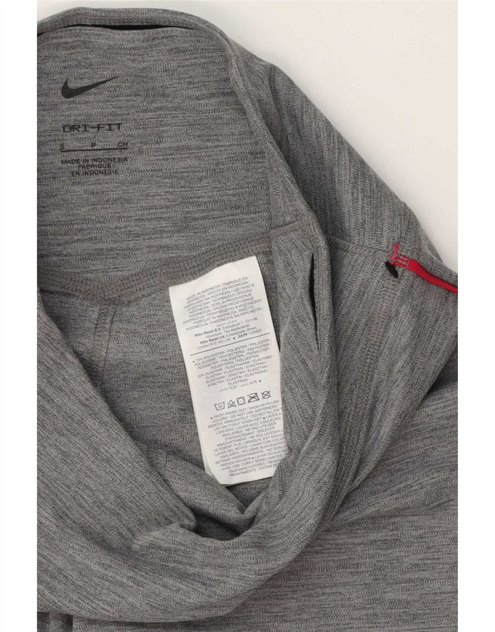 Nike Womens Dri Fit Graphic Leggings UK 10 Small Grey Polyester