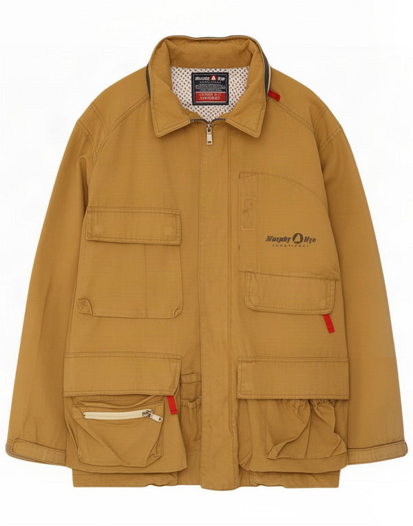 Murphy & Nye Mens Hooded Utility Jacket UK 40 Grande Algodão Bege