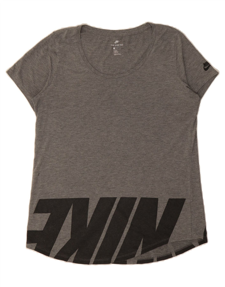 NIKE Womens Graphic T-Shirt Top UK 14 Medium Grey Vintage Nike and Second-Hand Nike from Messina Hembry 