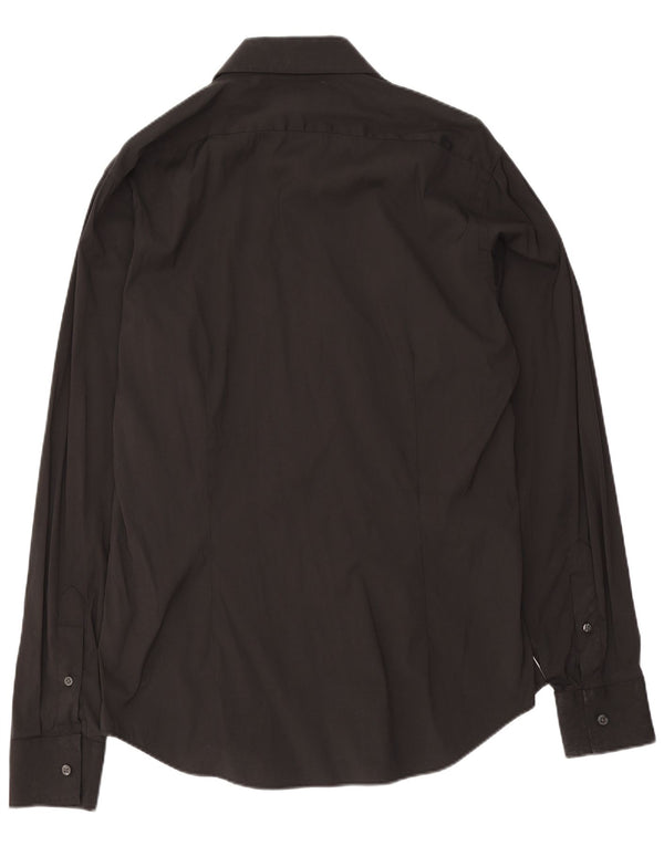 Calvin Klein Chemise slim fit pour homme Taille 40 15 3/4 Coton noir moyen
