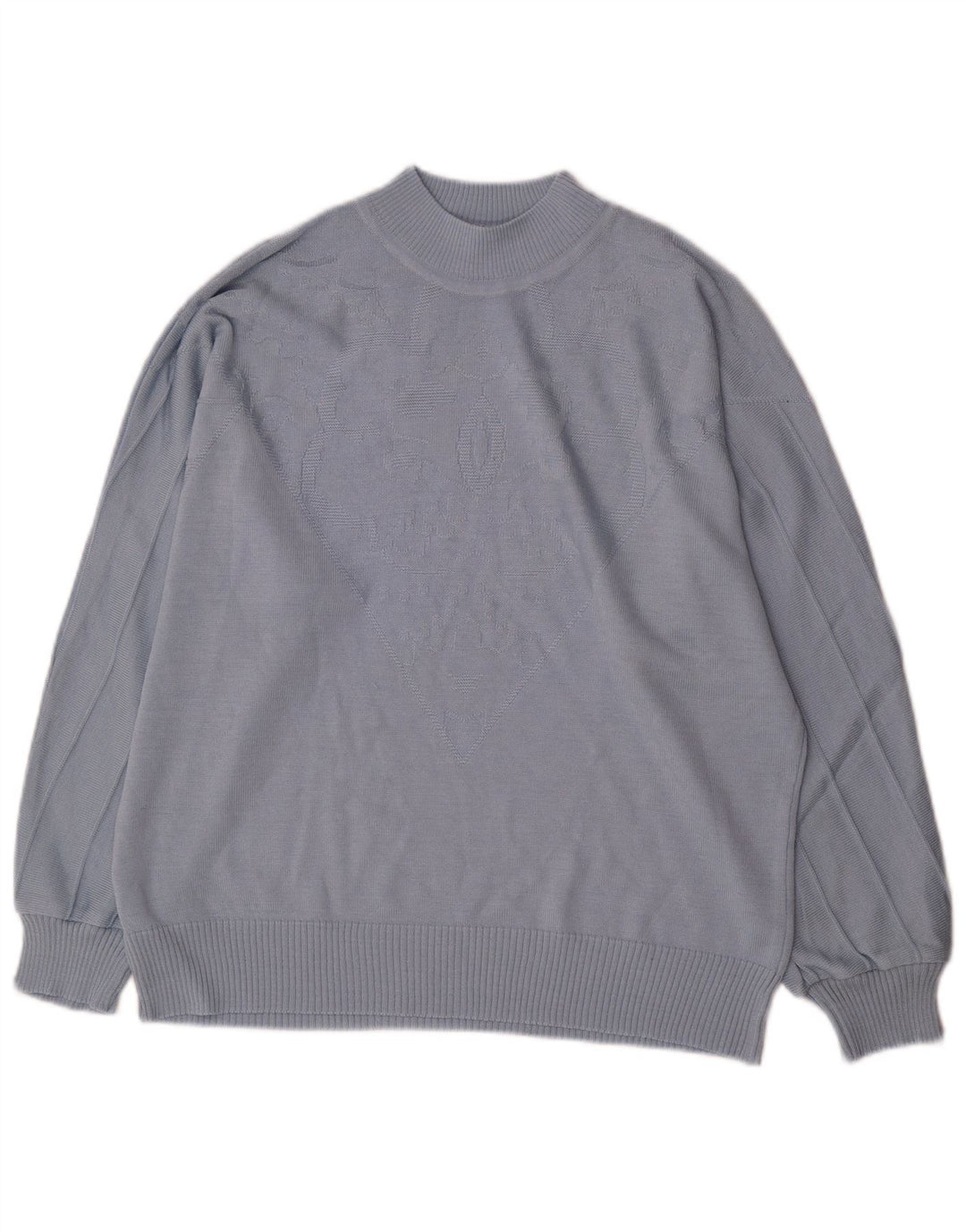 Vintage Dame Turtle Neck Jumper Sweater IT 46 Large Blue Polyacrylic