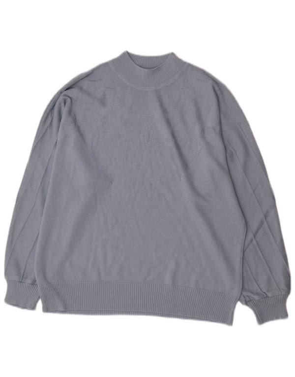 Vintage Womens Turtle Neck Jumper Sweater IT 46 Large Blue Polyacrylic