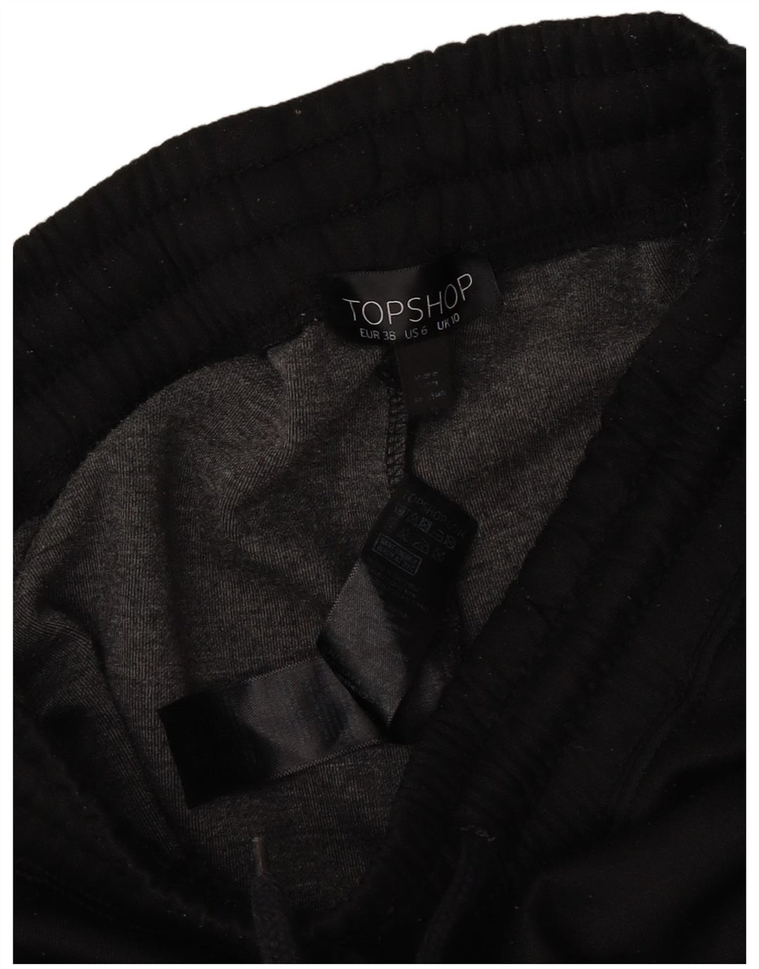 Topshop Womens Tracksuit Trousers UK 10 Small Black Colourblock Polyester
