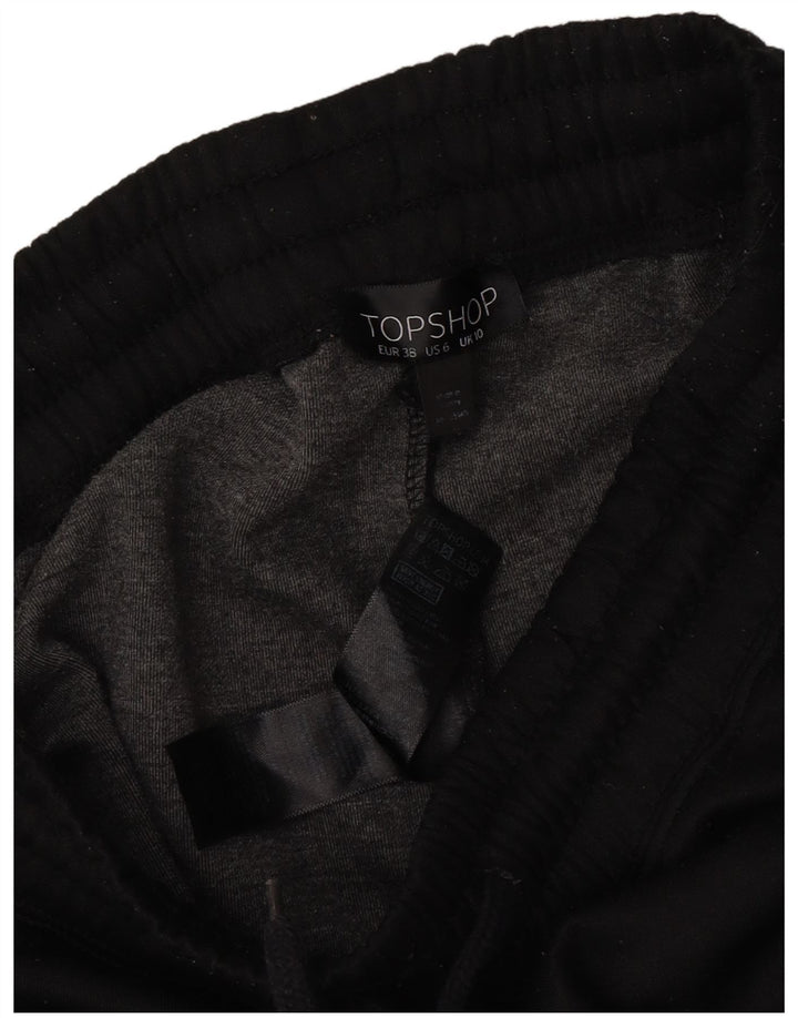 Topshop Womens Tracksuit Trousers UK 10 Small Black Colourblock Polyester