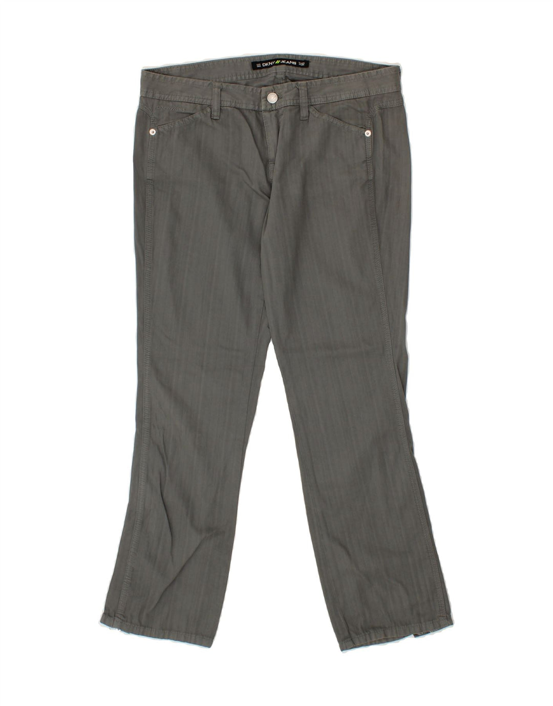 DKNY Womens Straight Casual Trousers W29 L28 Grey Cotton Vintage Dkny and Second-Hand Dkny from Messina Hembry 