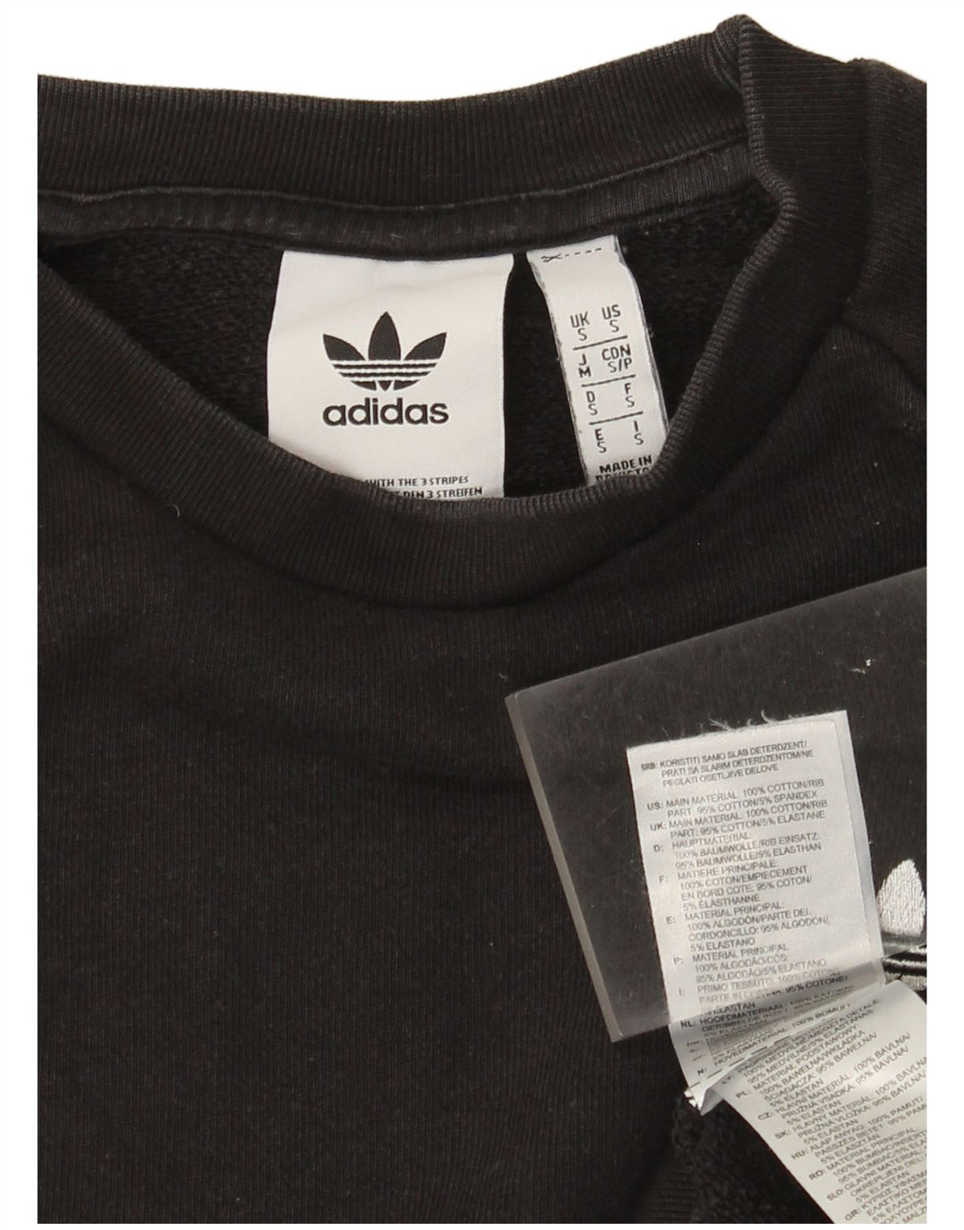 Adidas Herren Sweatshirt Pullover Small Schwarz Baumwolle