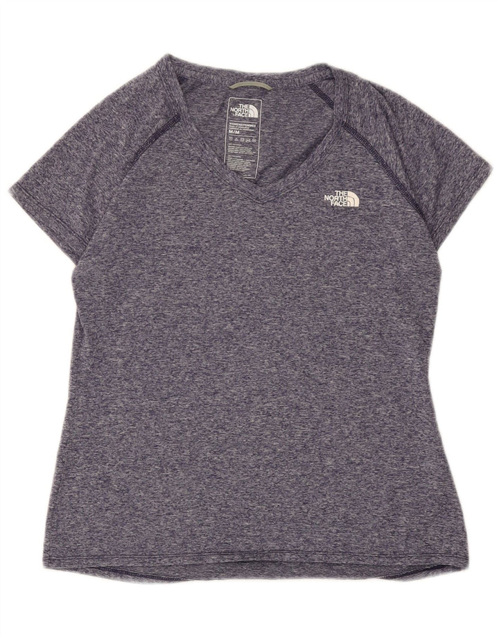 The North Face Damen-T-Shirt-Oberteil UK 12 Mittelmarineblau meliertes Polyester