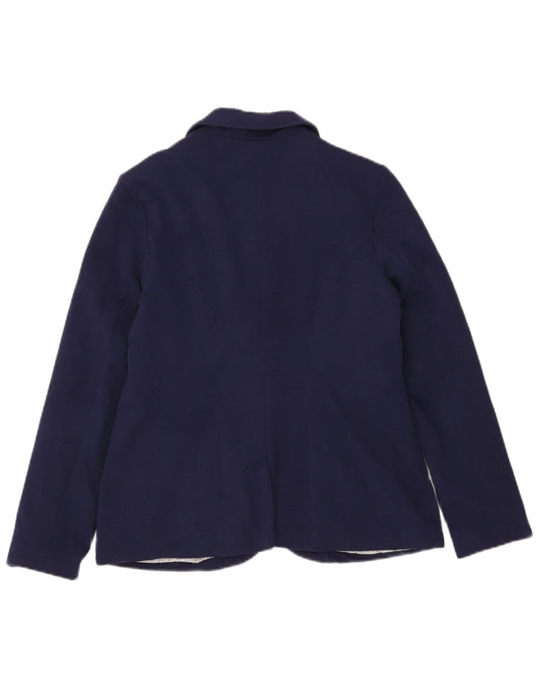 Laura Ashley Dame 1 Knap Blazer Jakke UK 14 Stor Marineblå Bomuld
