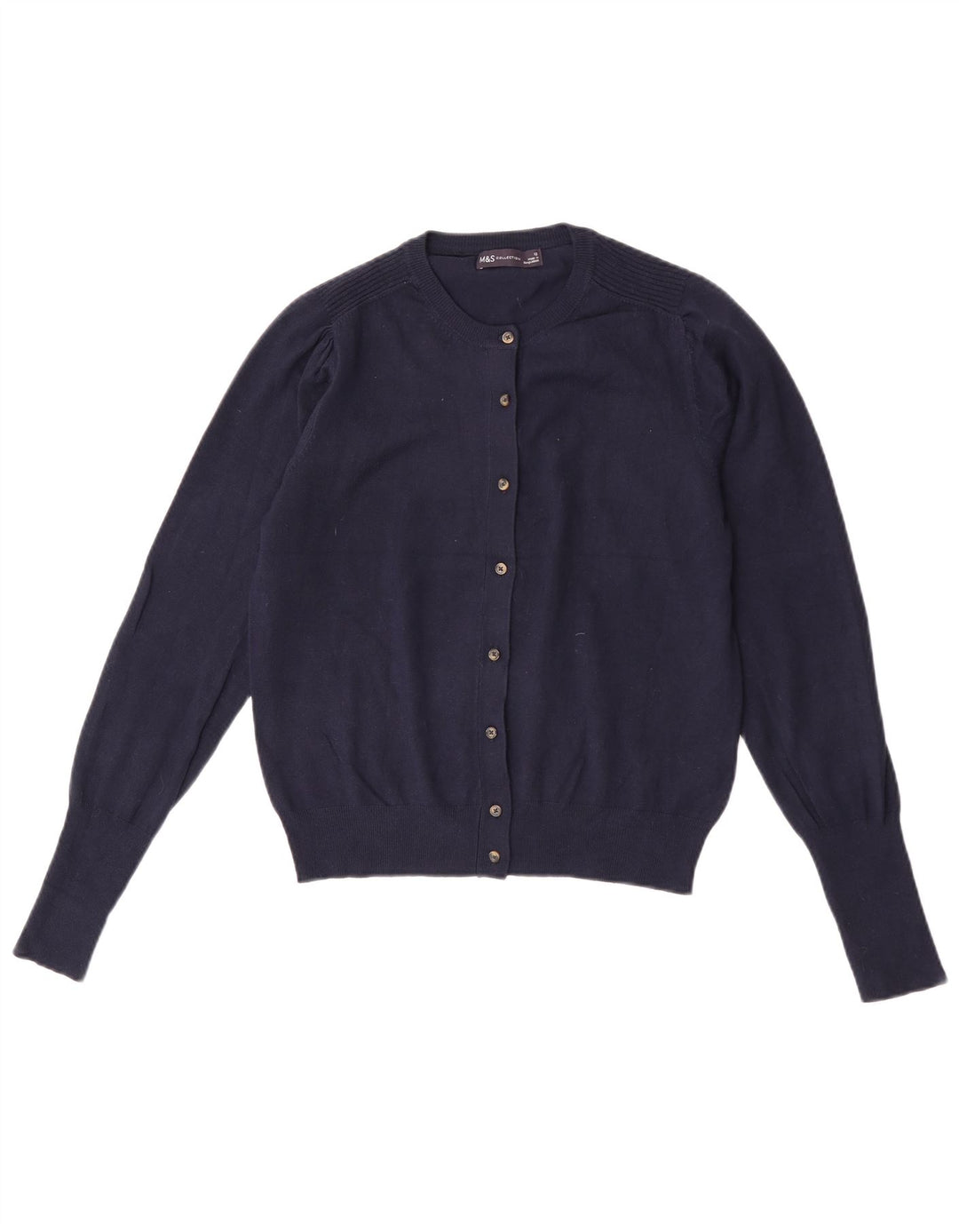 Marks & Spencer Womens Cardigan Sweater UK 12 Medium Navy Blue Viscose