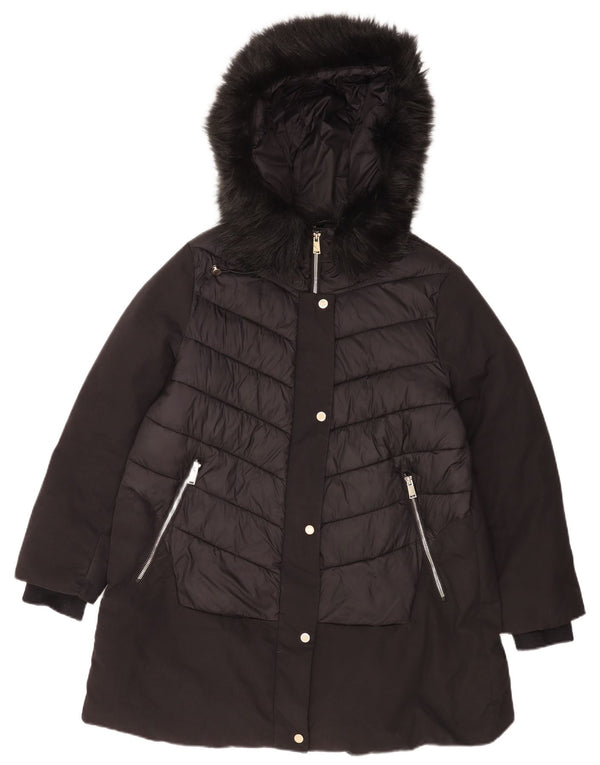 Florela Rubino Manteau rembourré surdimensionné à capuche pour femme UK 14 Large Noir
