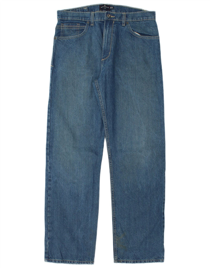 Marks & Spencer Mens Blue Harbour Straight Jeans W32 L31 Blue Cotton