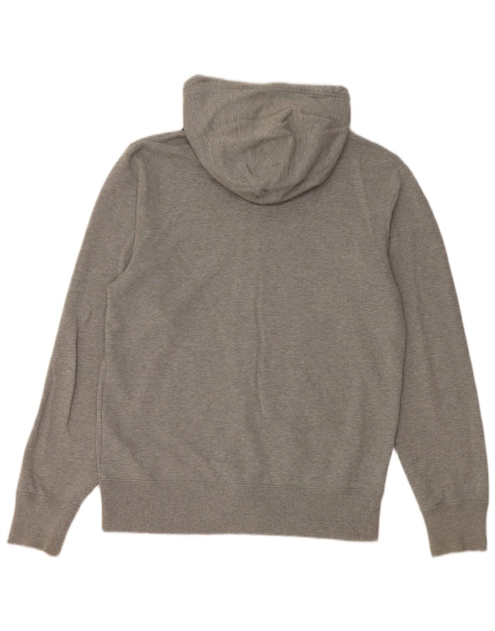 NIKE Mens Zip Hoodie Sweater Small Grey Flecked Cotton