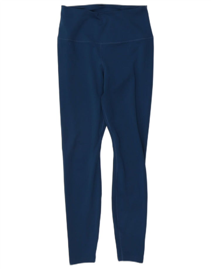 Nike Dame Dri Fit Leggings UK 8 Small Navy Blue Polyester