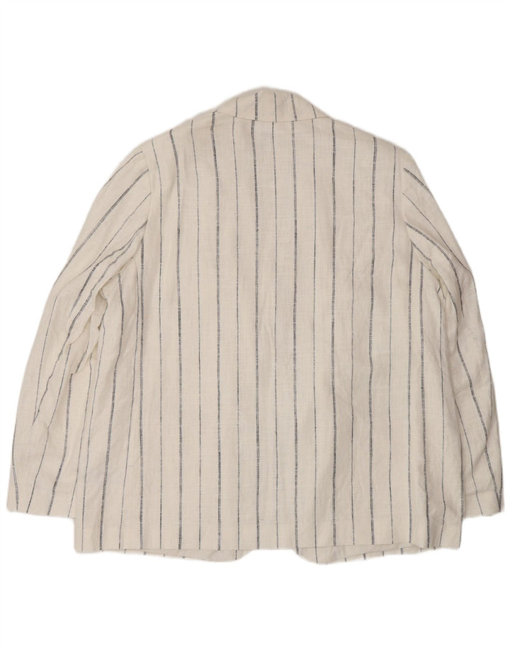 Marks & Spencer Womens Oversized Open Blazer Jacket UK 18 XL White Striped