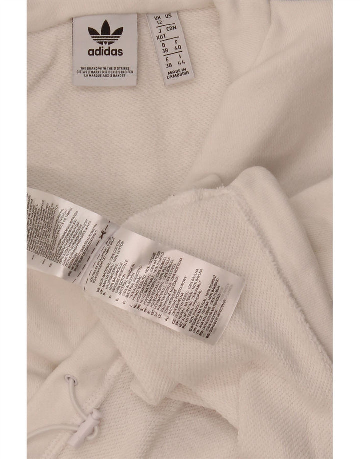 Adidas Womens Oversized Graphic Crop Sweatshirt Jumper UK 12 Medium White