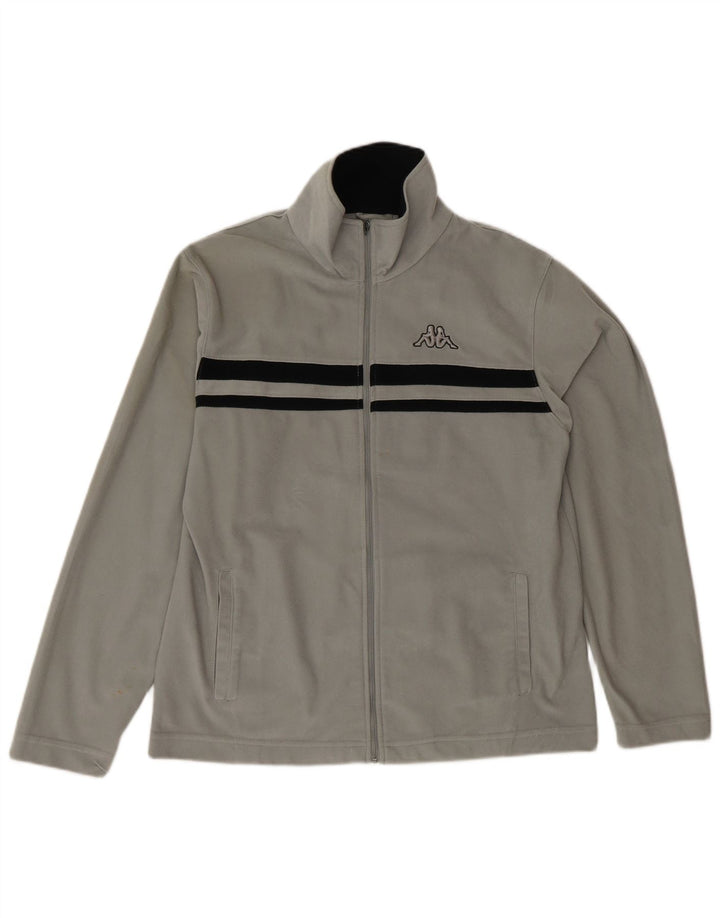Kappa Veste de Survêtement Homme Gris Moyen Polyester Colorblock