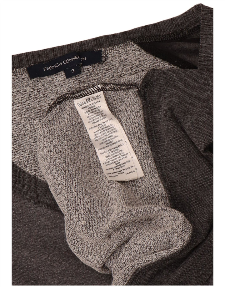 French Connection Womens 3/4 Sleeve Sweatshirt Jumper UK 10 Small Grey