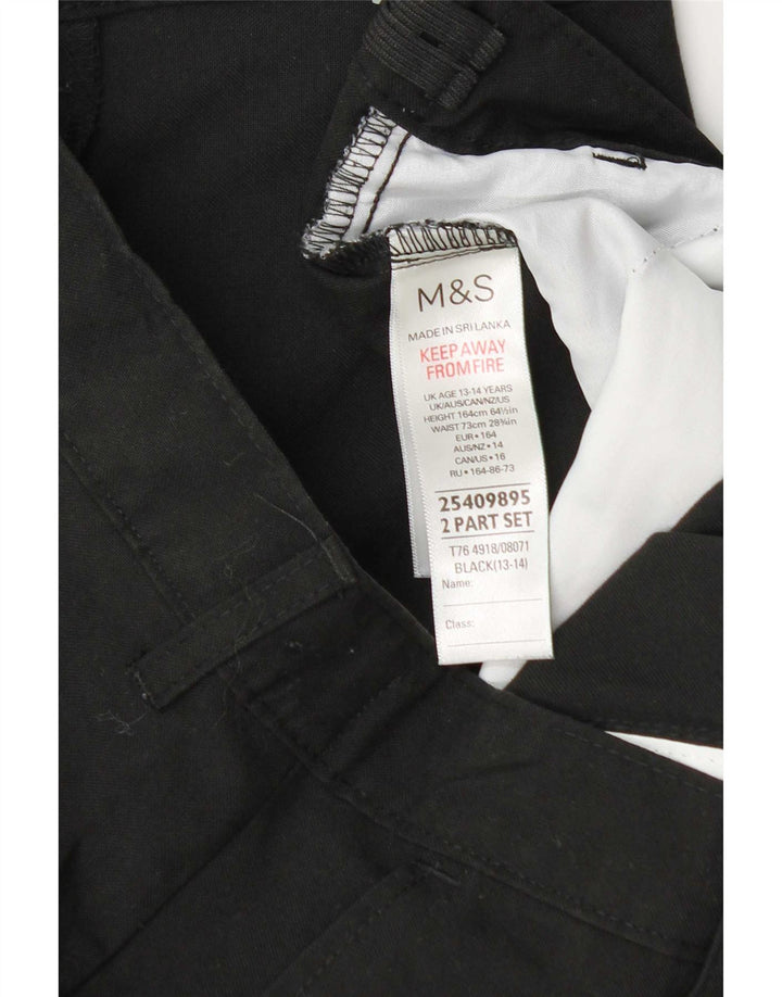 Marks & Spencer Boys Chino Shorts 13-14 Years W30 Black Polyester
