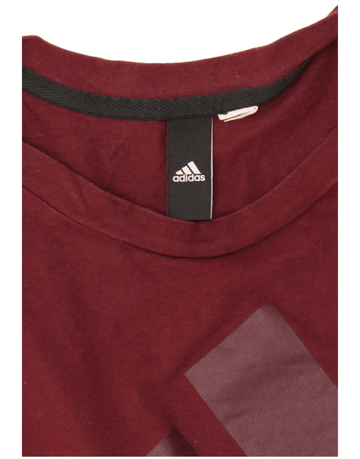 Adidas Mens Graphic T-Shirt Top Large Burgundy