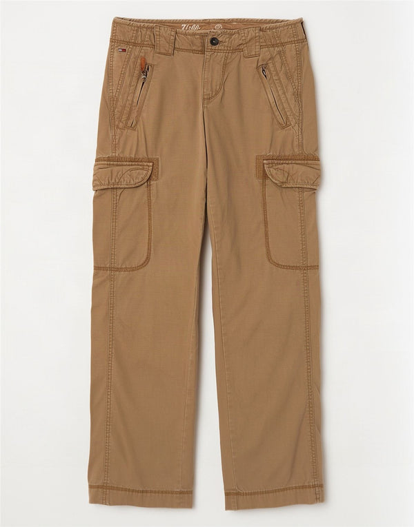 Tommy Hilfiger Lige Cargo-bukser til kvinder W26 L32 Beige Bomuld