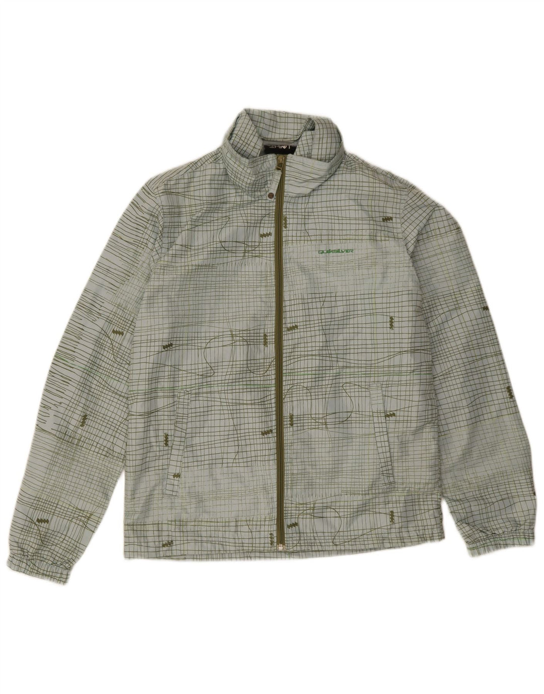 Giacca antipioggia da donna Quiksilver UK 16 grande poliestere a quadri blu