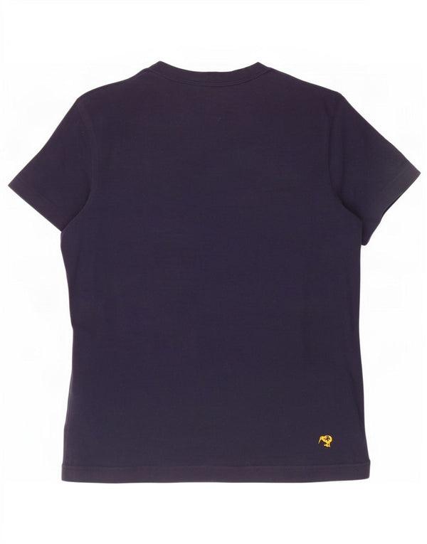 Canterbury Kvinder New Zealand Grafisk T-Shirt Top UK 10 Small Navy Blue
