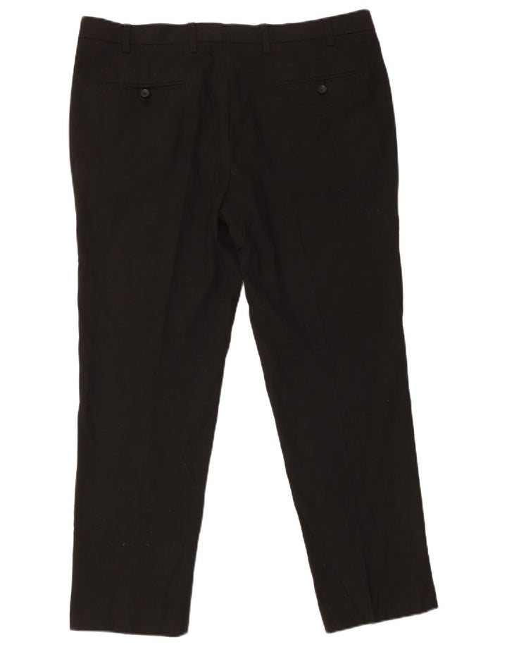 Pantaloni da abito slim da uomo Marks & Spencer W38 L29 poliestere nero