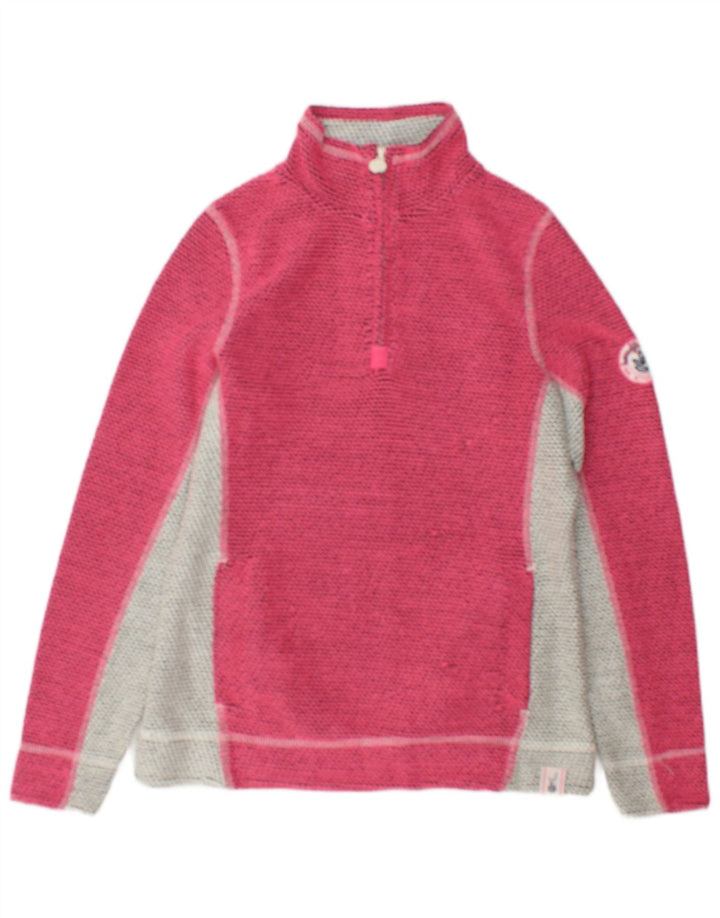 Weird Fish Womens Graphic Sweatshirt Jumper UK 8 Small Pink Colourblock