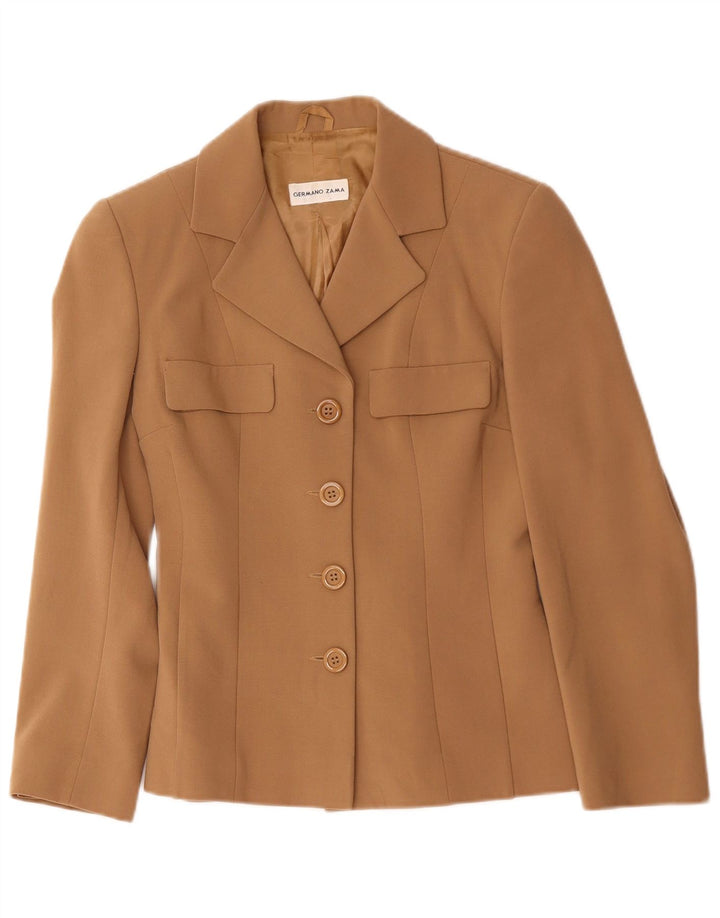 Germano Zama Γυναικείο σακάκι 4 κουμπιών UK 38 Medium Brown