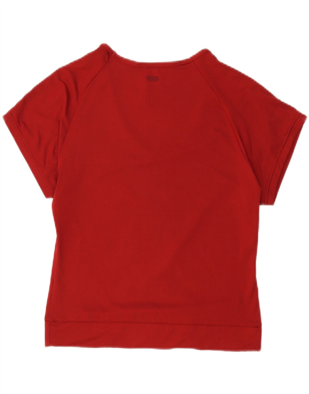 Adidas Dame T-Shirt Top UK 16 Stor Rød Polyamid