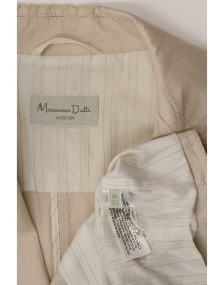Massimo Dutti Damen 2-Knopf-Blazerjacke UK 12 Mittelbeige Baumwolle