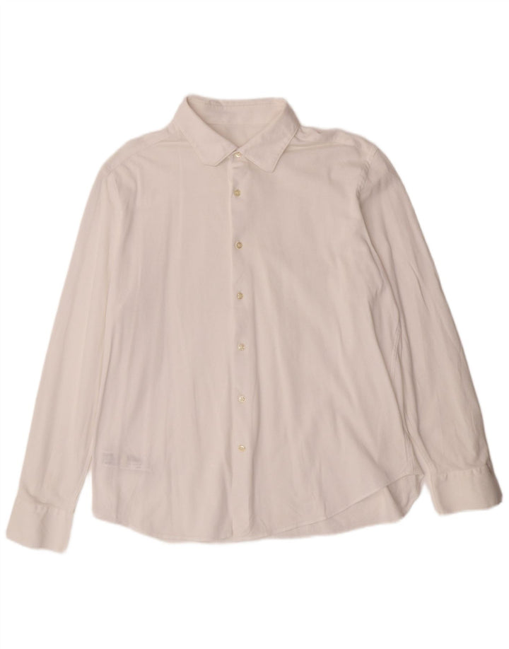 Massimo Dutti Mens Shirt 2XL White Cotton