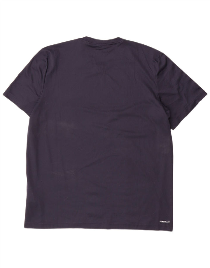 Adidas Mens Aeroready T-Shirt Top Large Navy Blue Polyester
