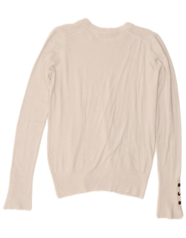 Zara Womens Crew Neck Jumper Sweater UK 10 Small White