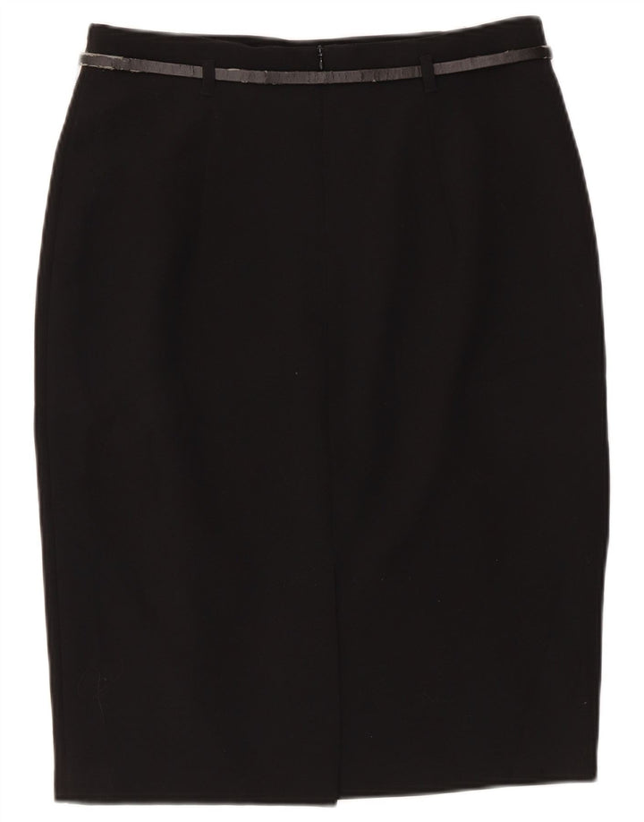 Gonna a tubino da donna Marks & Spencer UK 10 piccola W28 poliestere nero