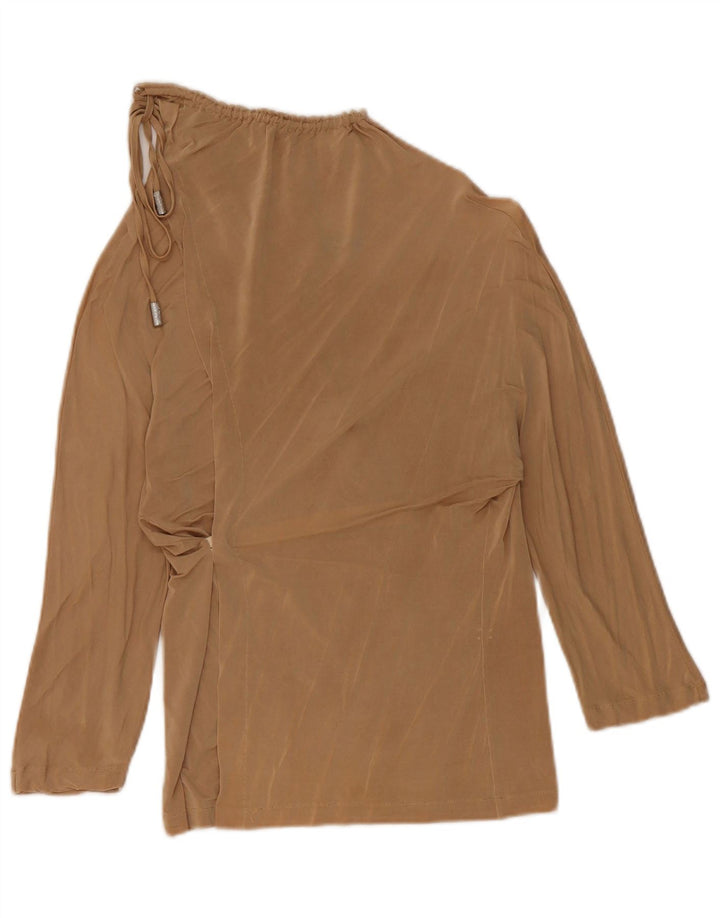 TRUSSARDI Womens 3/4 Sleeve Blouse Top UK 8 Small Beige