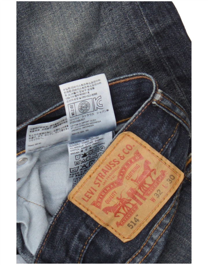 Levi's Mens 514 Straight Jeans W32 L30 Navy Blue Cotton