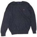 Gant Jersey con cuello barco para hombre, talla grande, azul marino