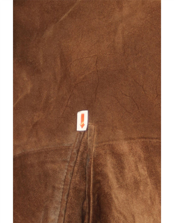 Vintage Mens Suede Shearling Jacket UK 38 Medium Brown Leather