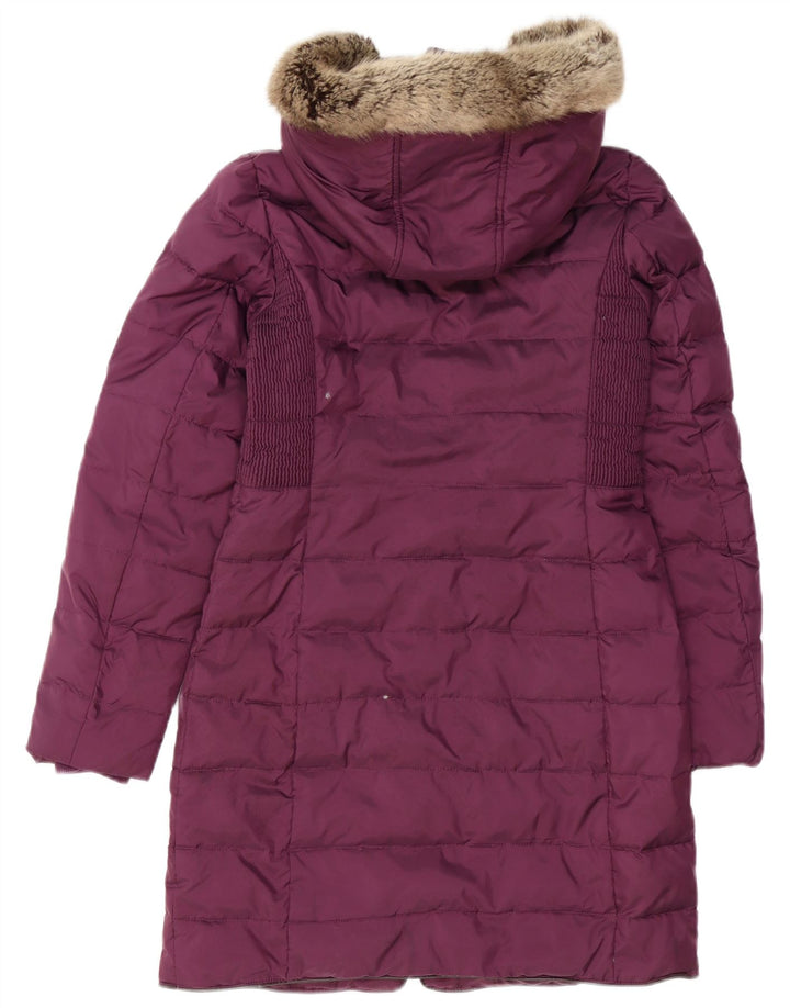 JOULES Womens Oversized Hooded Padded Coat UK 8 Small Purple Polyester