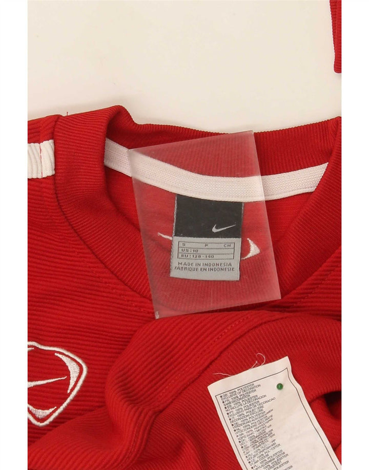 Nike Boys Sweatshirt Jumper 9-10 Years Small Red Polyester