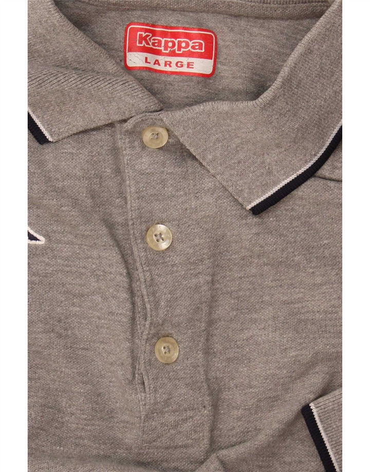 Kappa Polo Homme Large Gris Moucheté
